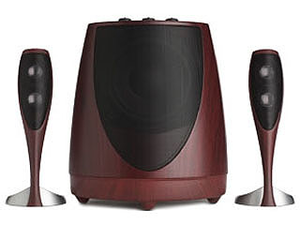 CHAMPAGNE - Black - 3-Piece Full Range Powered Computer Speakers with Powered Subwoofer - Detailshot 1
